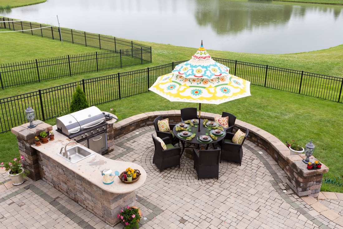 backyard patio and grill