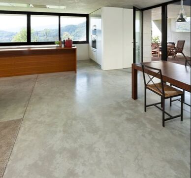 concrete floor in house