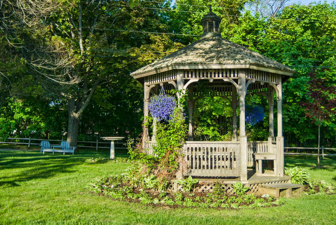 elegant gazebo in backyard in framingham ma