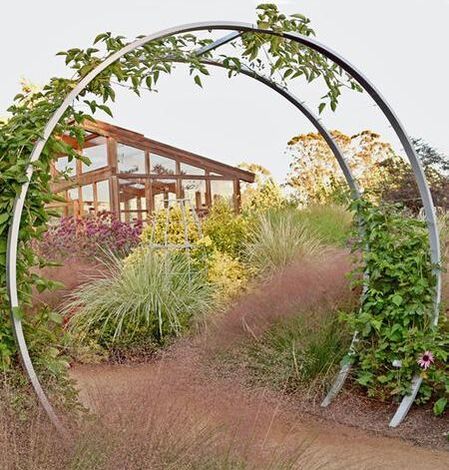 circular metal arbor trellis