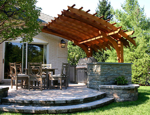 outdoor kitchen pergolas trellis structures