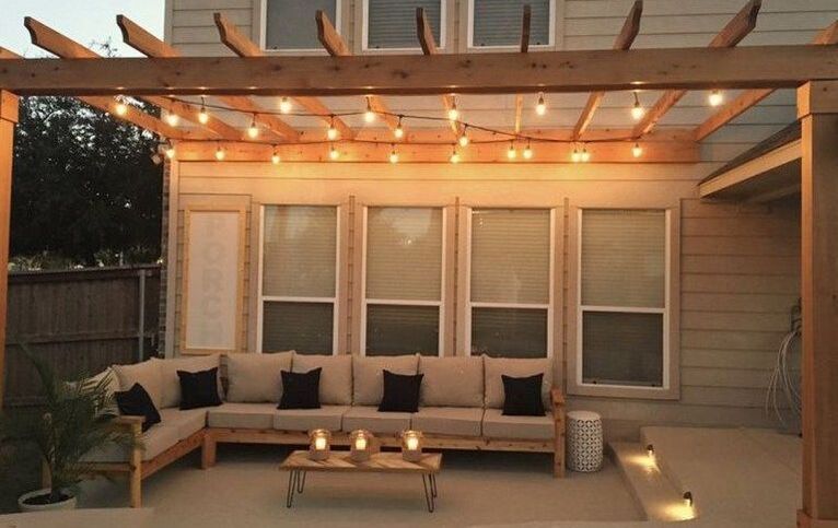 pergola with lights