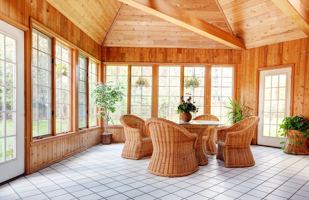 sunroom with tile flooring